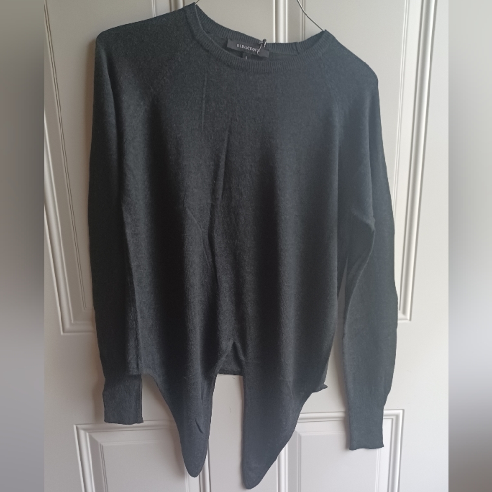 Revolve Olivaceous Long Sleeve Front Tie Top